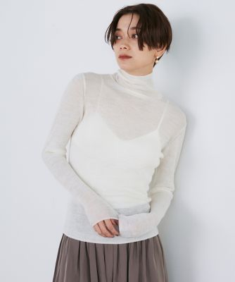＜Luftrobe L (Women)＞《大きいサイズ》ウールブレンドシアーニット《Ｌｕｆｔｒｏｂｅ》（７１３３１７０８５３）