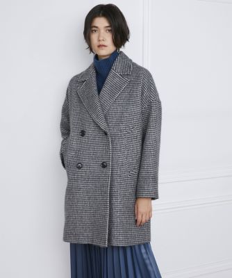 千鳥柄のコート Sealup ステンカラーコート 千鳥柄