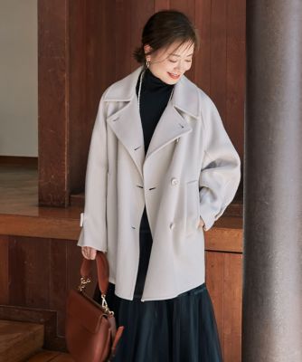 大きいサイズ》今っぽエアリーPコート 《三尋木奈保コラボ