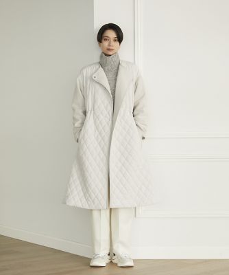 INED イネド 美品！オシャレコート　XL#kp3 大きいサイズ》コンビキルティングコート（7144114801