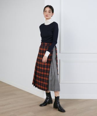 ＜INED (Women)＞チェックプリーツスカート（７１３４１５２０１０）