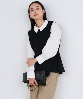 ＜Luftrobe (Women)＞《Ｌｕｆｔｒｏｂｅ》衿付きドッキングニット（７１３４１７０２２９）