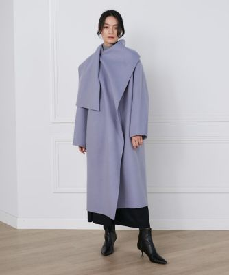 ＜la veille by SUPERIOR CLOSET (Women)＞《大きいサイズ》ストール風ラップリバーコート《ｌａ　ｖｅｉｌｌｅ　ｂｙ　ＳＵＰＥＲＩＯＲ　ＣＬＯＳＥＴ》（７１４０１１１８０２）