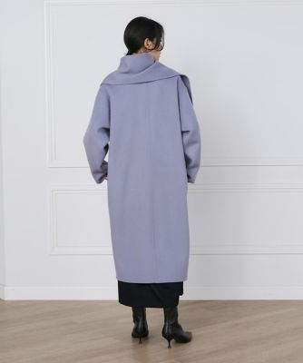INED　イネド　フーデッド　リバーコート ストール風ラップリバーコート《la veille by