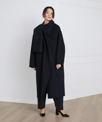 新品　la veilleストール風ラップリバーコート INED｜ストール風ラップリバーコート《la veille by SUPERIOR CLOSET