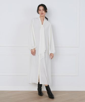 la veille by SUPERIOR CLOSET (Women)/ラヴェイユ バイ スーペリアクローゼット 《大きいサイズ》リボンタイバックプリーツドレス《ｌａ　ｖｅｉｌｌｅ　ｂｙ　ＳＵＰＥＲＩＯＲ　ＣＬＯＳＥＴ》（７１４０１２１８０３）