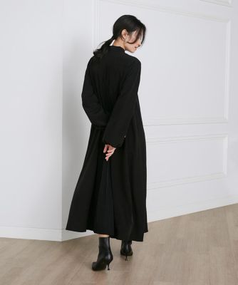 大きいサイズ》リボンタイバックプリーツドレス《la