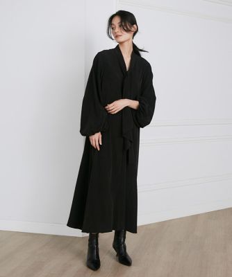 リボンタイバックプリーツドレス《ｌａ　ｖｅｉｌｌｅ　ｂｙ　ＳＵＰＥＲＩＯＲ　ＣＬＯＳＥＴ》（７１４０１２１９０３）