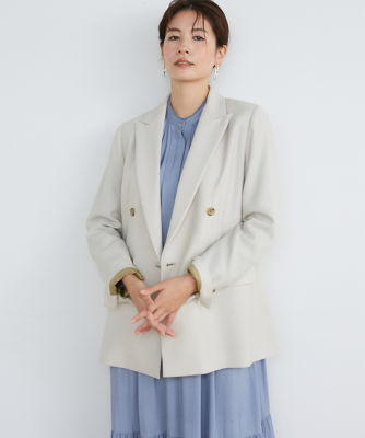 ＜INED L (Women/大きいサイズ)＞《大きいサイズ》定番ダブルブレストジャケット（７１４０１４１８０２）