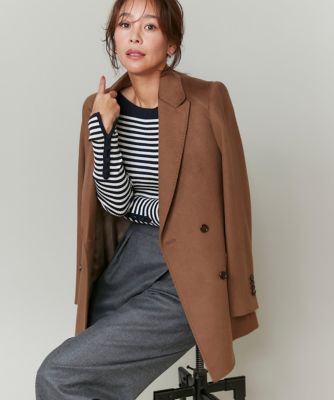 INED L (Women/大きいサイズ)/イネドＬ 《大きいサイズ》カシミヤダブルブレストジャケット《大草直子コラボ》《COLOMBO》(7140141823)