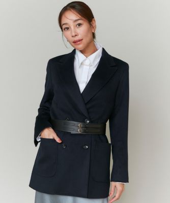 《大きいサイズ》カシミヤダブルブレストジャケット《大草直子コラボ》《ＣＯＬＯＭＢＯ》（７１４０１４１８２３）