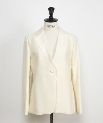＜la veille by SUPERIOR CLOSET (Women)＞《大きいサイズ》シルクウール替衿タキシードジャケット《ｌａ　ｖｅｉｌｌｅ　ｂｙ　ＳＵＰＥＲＩＯＲ　ＣＬＯＳＥＴ》（７１４０１４１８５０）