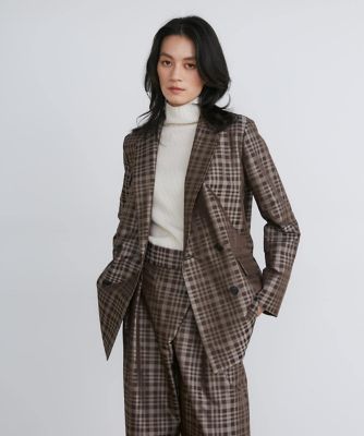 チェックジャガードダブルブレストジャケット《la