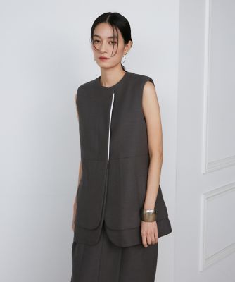 美品 24SS la veille by SUPERIOR CLOSET ラヴェイユ バイ スーペリアクローゼット レイヤードジレ サイズ11 ベージュ レディース 古着 中古 USED 美品 24SS la veille by SUPERIOR CLOSET ラヴェイユ バイ スーペリア