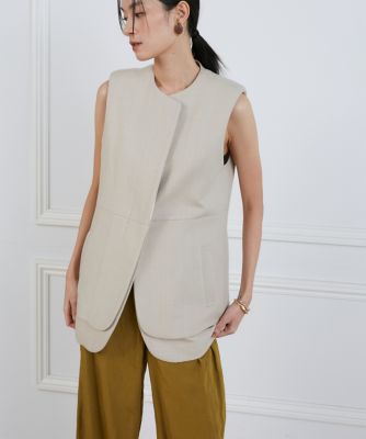 美品 24SS la veille by SUPERIOR CLOSET ラヴェイユ バイ スーペリアクローゼット レイヤードジレ サイズ11 ベージュ レディース 古着 中古 USED 美品 24SS la veille by SUPERIOR CLOSET ラヴェイユ バイ スーペリア