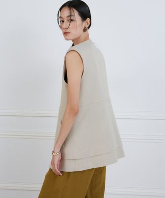 美品 24SS la veille by SUPERIOR CLOSET ラヴェイユ バイ スーペリアクローゼット レイヤードジレ サイズ11 ベージュ レディース 古着 中古 USED 美品 24SS la veille by SUPERIOR CLOSET ラヴェイユ バイ スーペリア