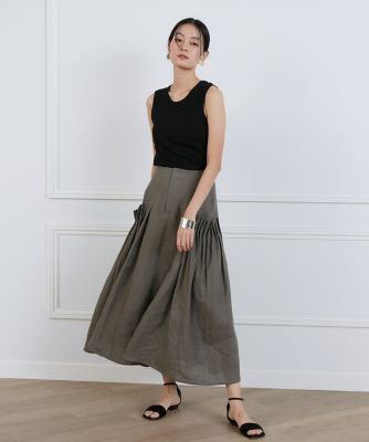 リネンボックスプリーツスカート《ｌａ　ｖｅｉｌｌｅ　ｂｙ　ＳＵＰＥＲＩＯＲ　ＣＬＯＳＥＴ》（７１４０１５２９２１）