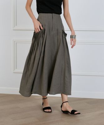 リネンボックスプリーツスカート《ｌａ　ｖｅｉｌｌｅ　ｂｙ　ＳＵＰＥＲＩＯＲ　ＣＬＯＳＥＴ》（７１４０１５２９２１）