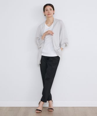 【定価17,600円】コットンリネン 着流し カーディガン S 追加》手洗い可 / リネン混シアーカーディガン（カーディガン