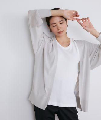 ＜INED (Women)＞メッシュ袖着流しカーディガン（７１４０１７８０３４）