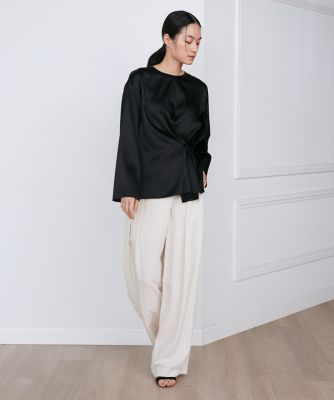 大きいサイズ》シルクストレッチブラウス《la veille