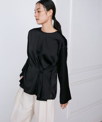 大きいサイズ》シルクストレッチブラウス《la veille