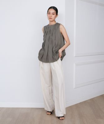 リネンボックスプリーツブラウス《ｌａ　ｖｅｉｌｌｅ　ｂｙ　ＳＵＰＥＲＩＯＲ　ＣＬＯＳＥＴ》（７１４０１８２９２１）