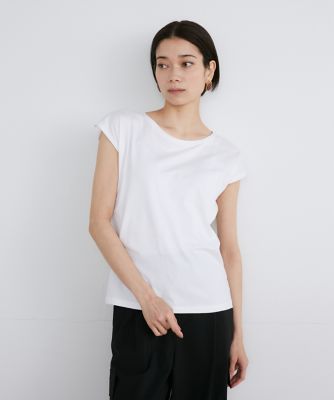 ＜三越伊勢丹/公式＞ INED (Women)/イネド フレンチスリーブTシャツ《スビン綿MIX天竺／A-GIRL'S 》 シロ トップス【三越伊勢丹/公式】