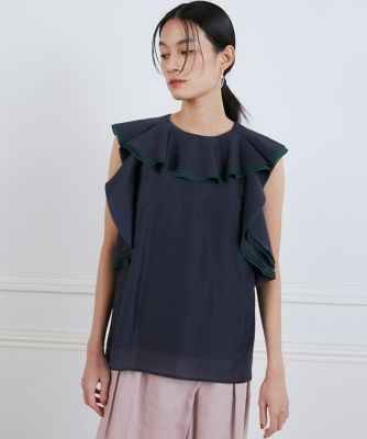 シアーフリルノースリーブカットソー《ｌａ　ｖｅｉｌｌｅ　ｂｙ　ＳＵＰＥＲＩＯＲ　ＣＬＯＳＥＴ》（７１４０１９０９０９）