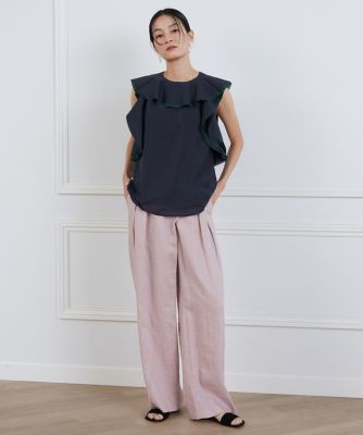 シアーフリルノースリーブカットソー《ｌａ　ｖｅｉｌｌｅ　ｂｙ　ＳＵＰＥＲＩＯＲ　ＣＬＯＳＥＴ》（７１４０１９０９０９）