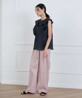 シアーフリルノースリーブカットソー《ｌａ　ｖｅｉｌｌｅ　ｂｙ　ＳＵＰＥＲＩＯＲ　ＣＬＯＳＥＴ》（７１４０１９０９０９）