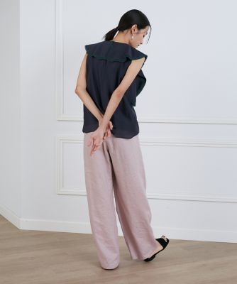 シアーフリルノースリーブカットソー《ｌａ　ｖｅｉｌｌｅ　ｂｙ　ＳＵＰＥＲＩＯＲ　ＣＬＯＳＥＴ》（７１４０１９０９０９）