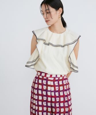 シアーフリルノースリーブカットソー《ｌａ　ｖｅｉｌｌｅ　ｂｙ　ＳＵＰＥＲＩＯＲ　ＣＬＯＳＥＴ》（７１４０１９０９０９）