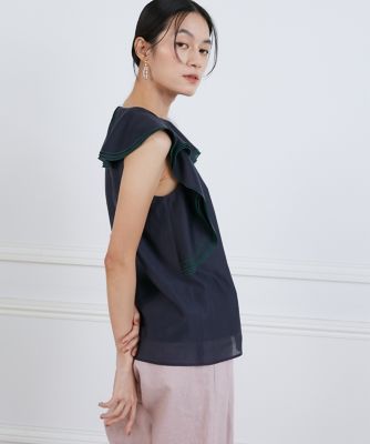 シアーフリルノースリーブカットソー《ｌａ　ｖｅｉｌｌｅ　ｂｙ　ＳＵＰＥＲＩＯＲ　ＣＬＯＳＥＴ》（７１４０１９０９０９）