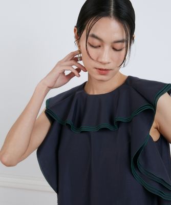 シアーフリルノースリーブカットソー《ｌａ　ｖｅｉｌｌｅ　ｂｙ　ＳＵＰＥＲＩＯＲ　ＣＬＯＳＥＴ》（７１４０１９０９０９）