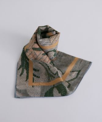 【未使用品】 Flower Large Scarf アイボリー おねコラボ SUPERIOR CLOSET》Light Green