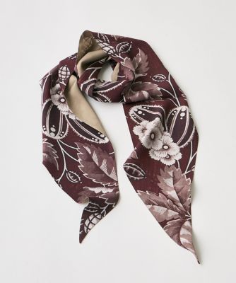 SUPERIOR CLOSET (Women)/スーペリアクローゼット 《SUPERIOR CLOSET》Slim Bordeaux Bloom Scarf《Tapis Noir》(7140284615)