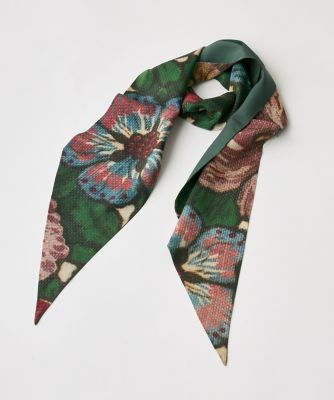 ＜SUPERIOR CLOSET (Women)＞《ＳＵＰＥＲＩＯＲ　ＣＬＯＳＥＴ》Ｓｌｉｍ　Ｂｏｒｄｅａｕｘ　Ｇｒｅｅｎ　Ｓｃａｒｆ《Ｔａｐｉｓ　Ｎｏｉｒ》（７１４０２８４６１７）