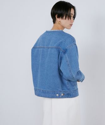 ノーカラーデニムジャケット（7141144012） | INED