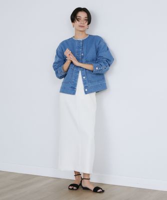 みむ INED〈大きいサイズ〉ノーカラーデニムジャケット 17号 11004714114481269001?$VS_1500$