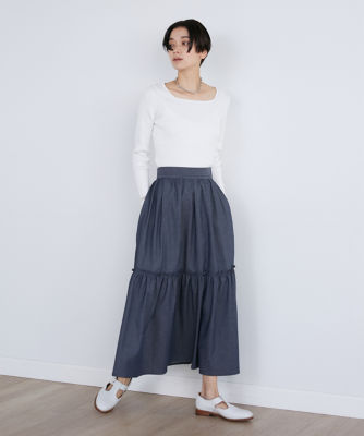 デニム調ティアードスカート（７１４１１５２０１２） | ファッション 