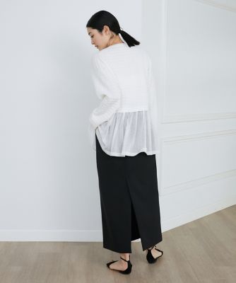 《大きいサイズ》千鳥柄シアーニット《Ｌｕｆｔｒｏｂｅ》（７１４１１７０８０９）