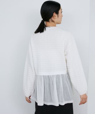 《大きいサイズ》千鳥柄シアーニット《Ｌｕｆｔｒｏｂｅ》（７１４１１７０８０９）