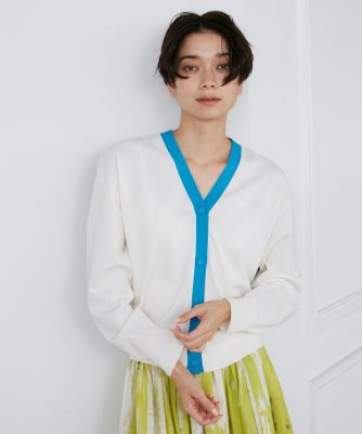 ＜INED (Women)＞カラーブロッキングスプリングカーディガン（７１４１１７８０１０）