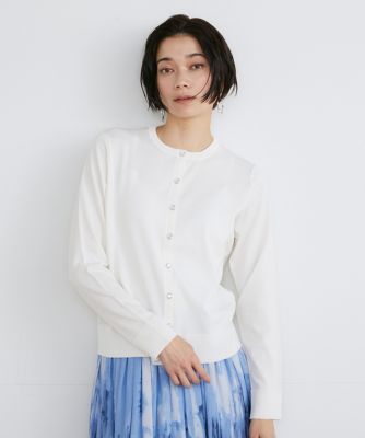 ＜INED (Women)＞パールドットボタンカーディガン（７１４１１７８０２２）