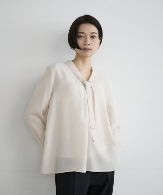 細ボウタイブラウス（7141182001） | INED (Women)/イネド
