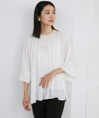 ＜INED (Women)＞バテン風ブラウス（７１４１１８２０１１）