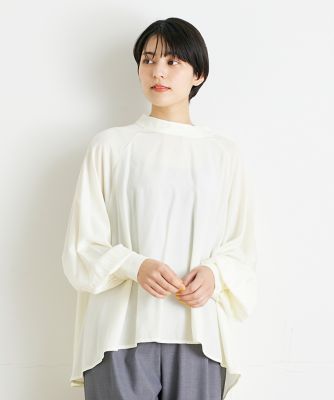 ＜INED (Women)＞《ＩＮＥＤ　ＣＬＡＲＯ》スタンドカラーブラウス（７１４１１８２５０２）