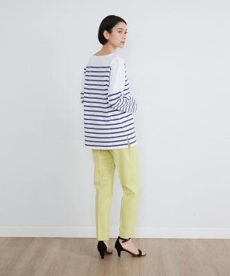 Le minor SLOBE IENA 別注 パネルボーダー カットソー 茶 SUPERIOR CLOSET》JEANNEパネルボーダービッグT
