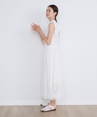 刺繍レースシャーリングドレス（７１４２１２１０３２）